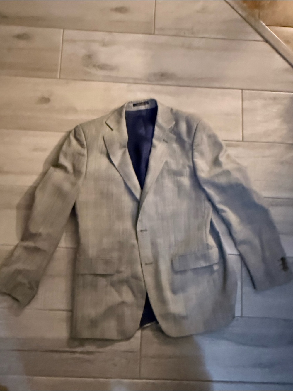 Zara Gray Pinstripe Sport Coat with Navy Lining